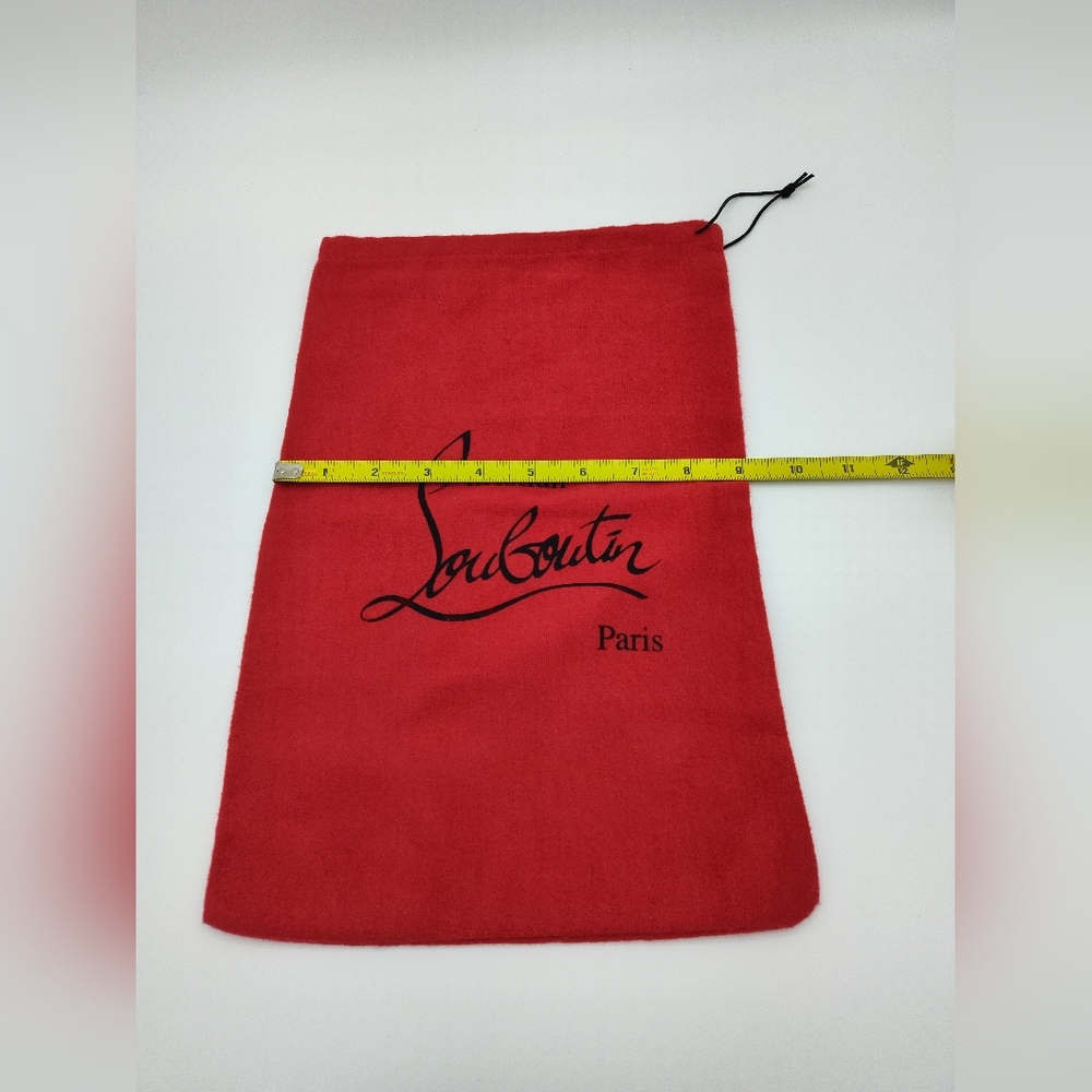 CHRISTIAN LOUBOUTIN Red Drawstring Dust Bag Paris Logo Luxury Storage EUC - Picture 3 of 3